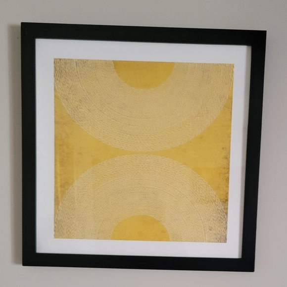 Abstract Yellow Art in Black Frame - Picture 1 of 5